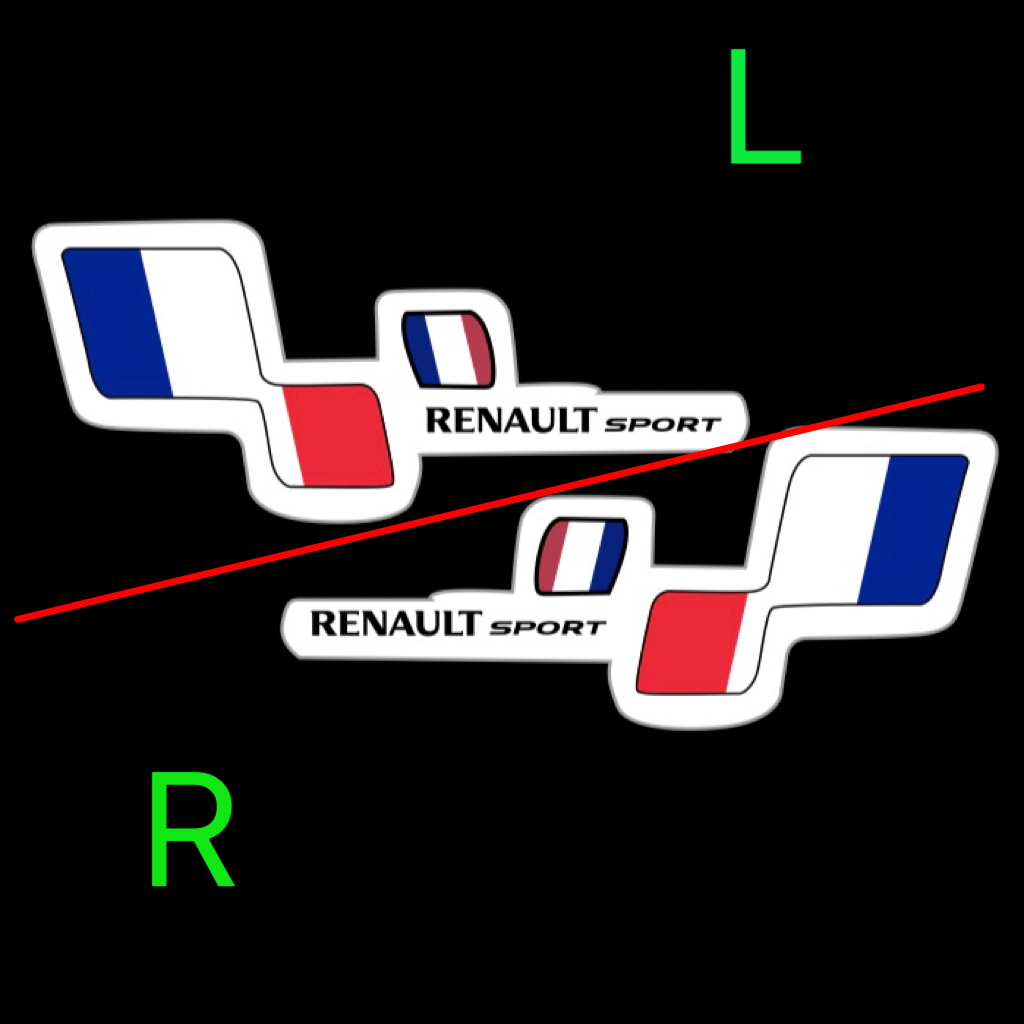 RENAULT Sport LOGO PROJECROTR LIGHTS Nr.0913 (quantity 1 = 2 Logo Film & 2 door lights)