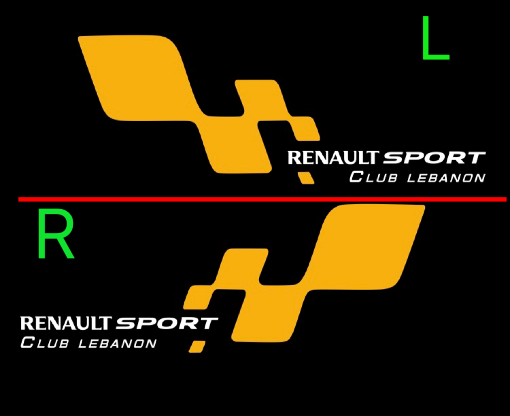 RENAULT Sport LOGO PROJECROTR LIGHTS Nr.0911 (quantity 1 = 2 Logo Film & 2 door lights)