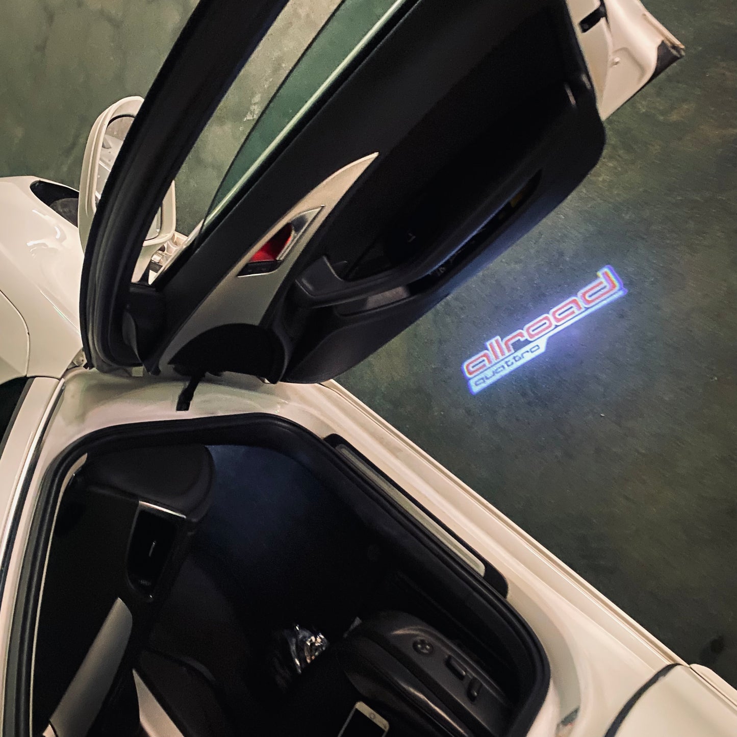 AUDI ALLROAD LOGO PROJECTOT LIGHTS Nr.297 (quantity 1 = 2 Logo Films /2 door lights)