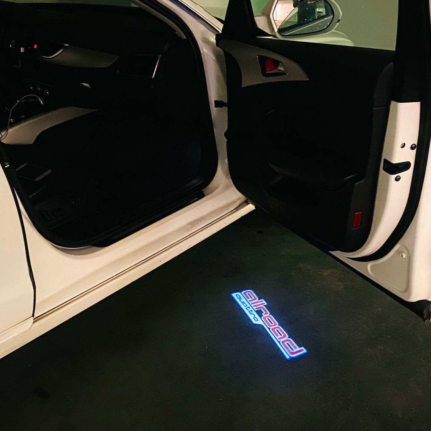 AUDI ALLROAD LOGO PROJECTOT LIGHTS Nr.297 (quantity 1 = 2 Logo Films /2 door lights)