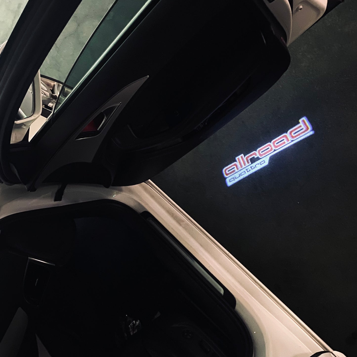 AUDI ALLROAD LOGO PROJECTOT LIGHTS Nr.297 (quantity 1 = 2 Logo Films /2 door lights)