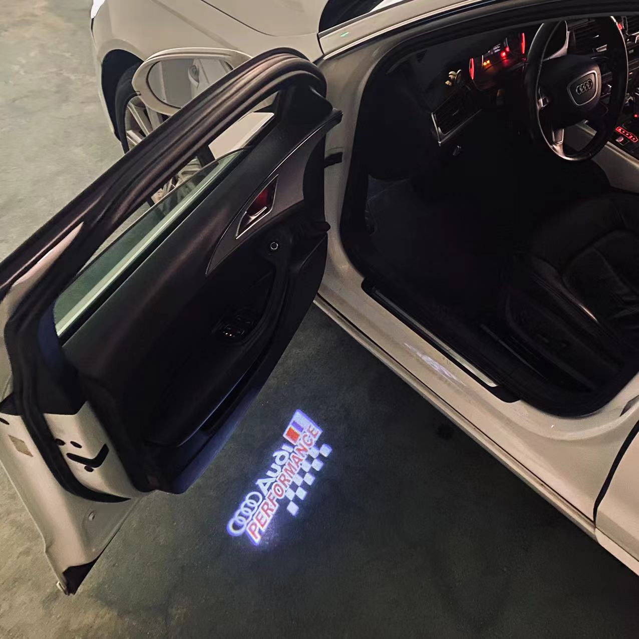 AUDI SPORT LOGO PROJECTOT LIGHTS (quantity 1 = 2 Logo Films /2 door lights)Nr.12B42