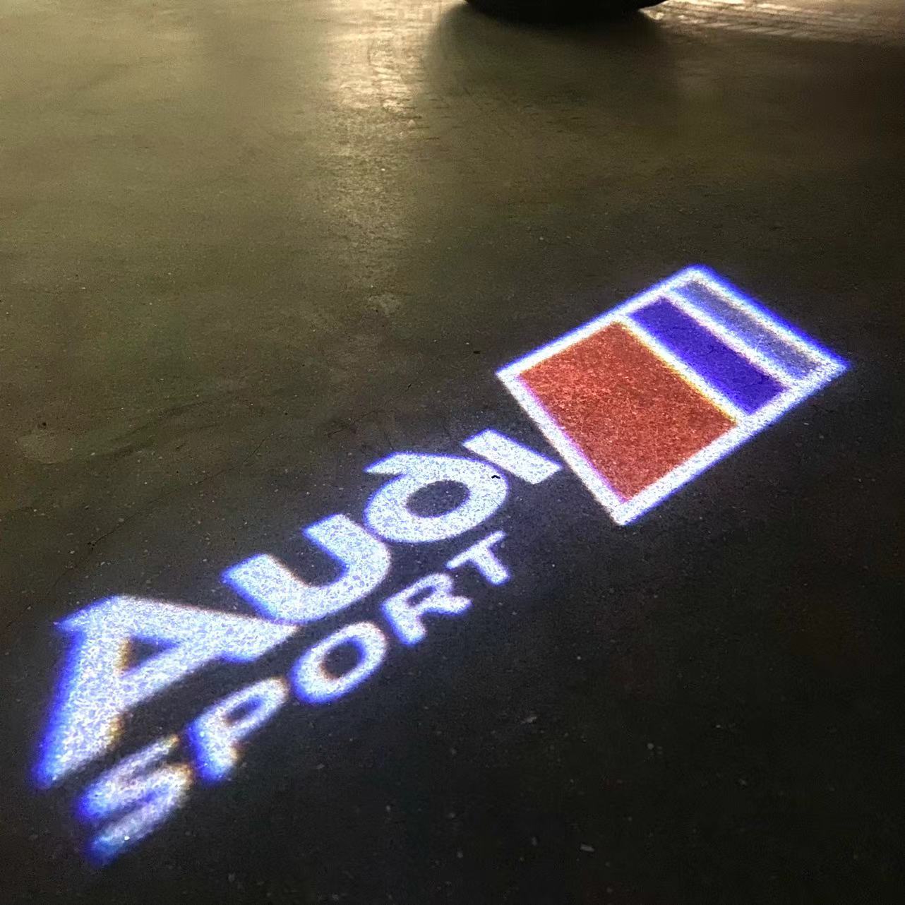 AUDI SPORT LOGO PROJECTOT LIGHTS (quantity 1 = 2 Logo Films /2 door lights)Nr.12B72