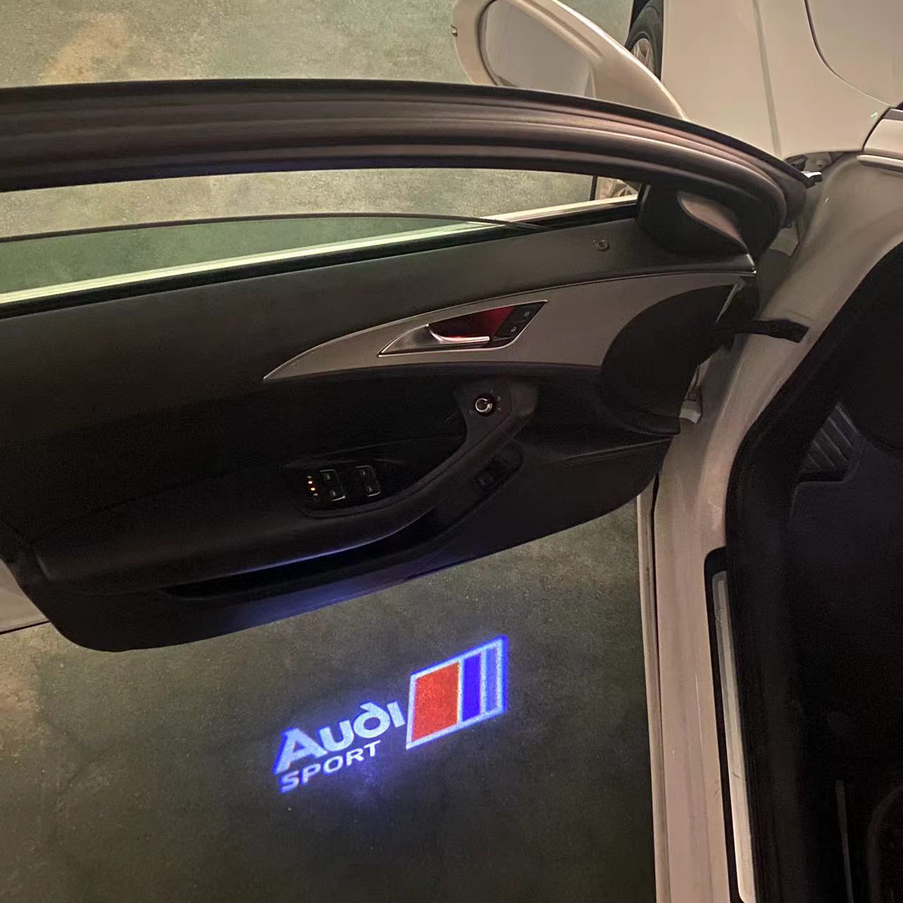 AUDI SPORT LOGO PROJECTOT LIGHTS (quantity 1 = 2 Logo Films /2 door lights)Nr.12B72