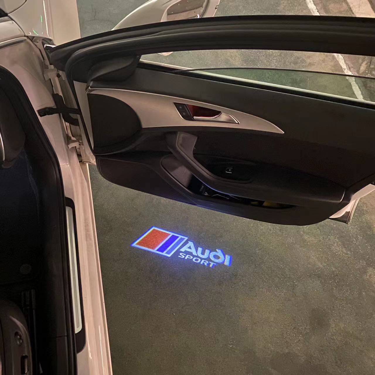 AUDI SPORT LOGO PROJECTOT LIGHTS (quantity 1 = 2 Logo Films /2 door lights)Nr.12B72