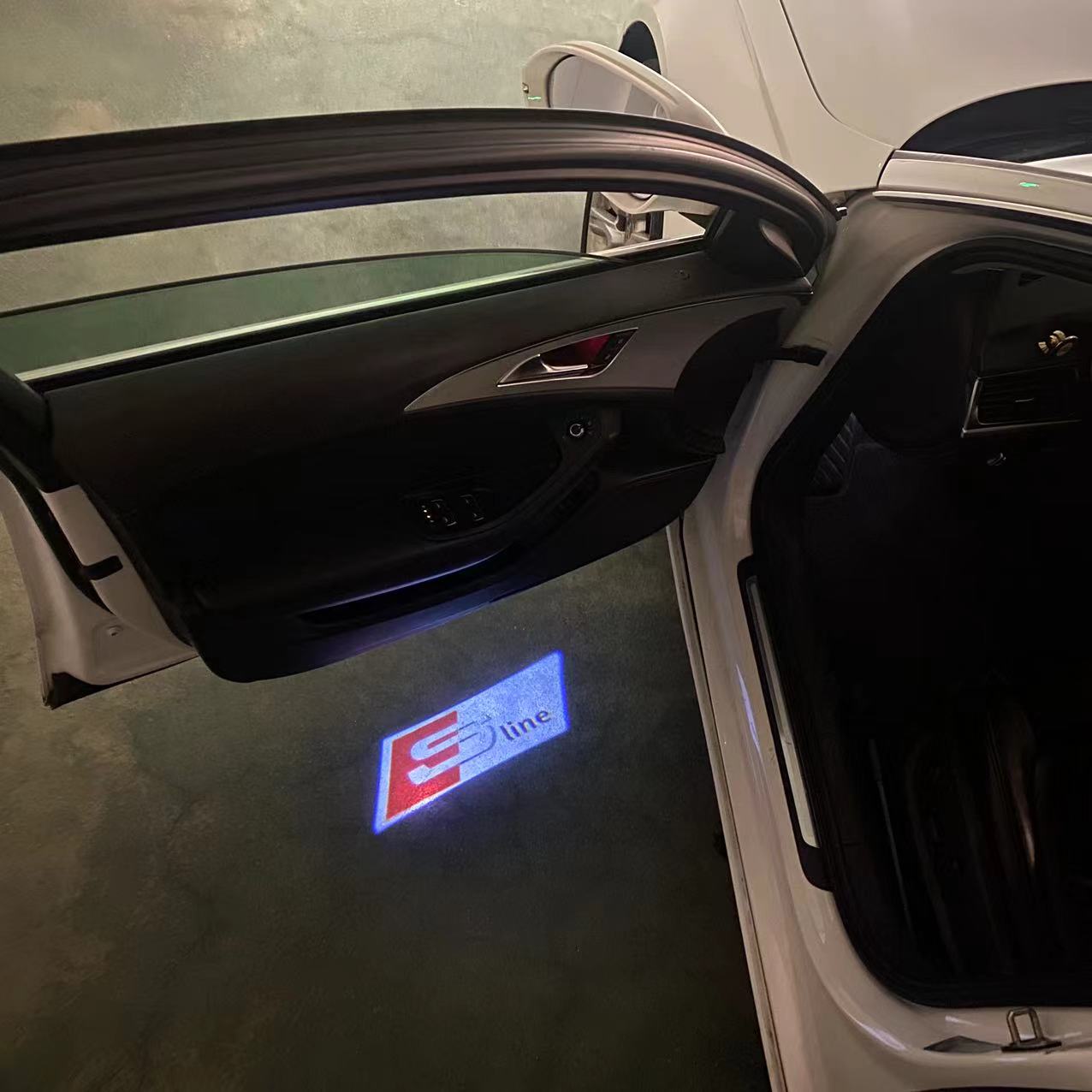 AUDI S LINE LOGO PROJECTOT LIGHTS Nr.109E (quantity 1 = 2 Logo Films /2 door lights)