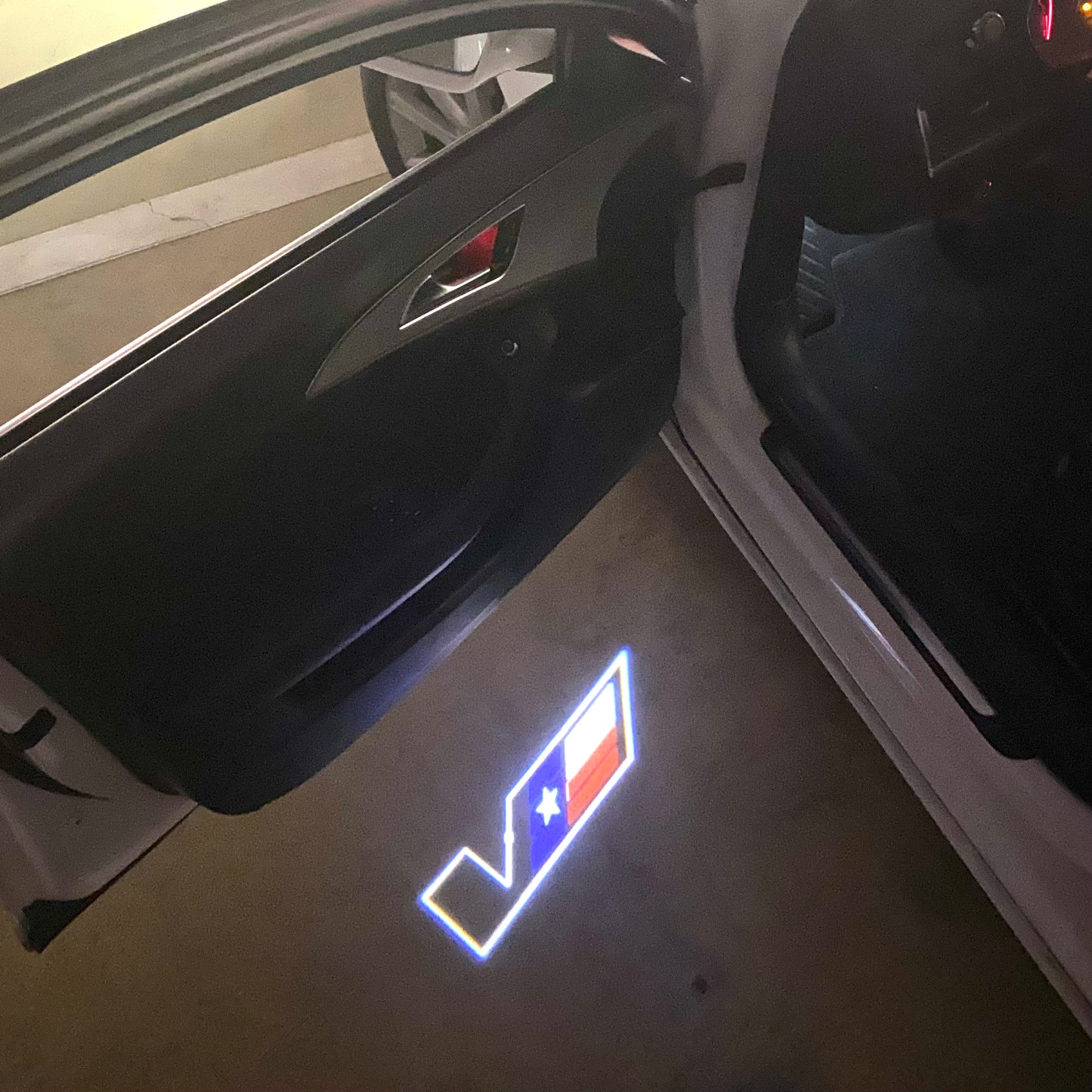 CADILLAC V SERIES LOGO PROJECTOT LIGHTS Nr.9776 (quantity 1 = 2 Logo Films /2 door lights)
