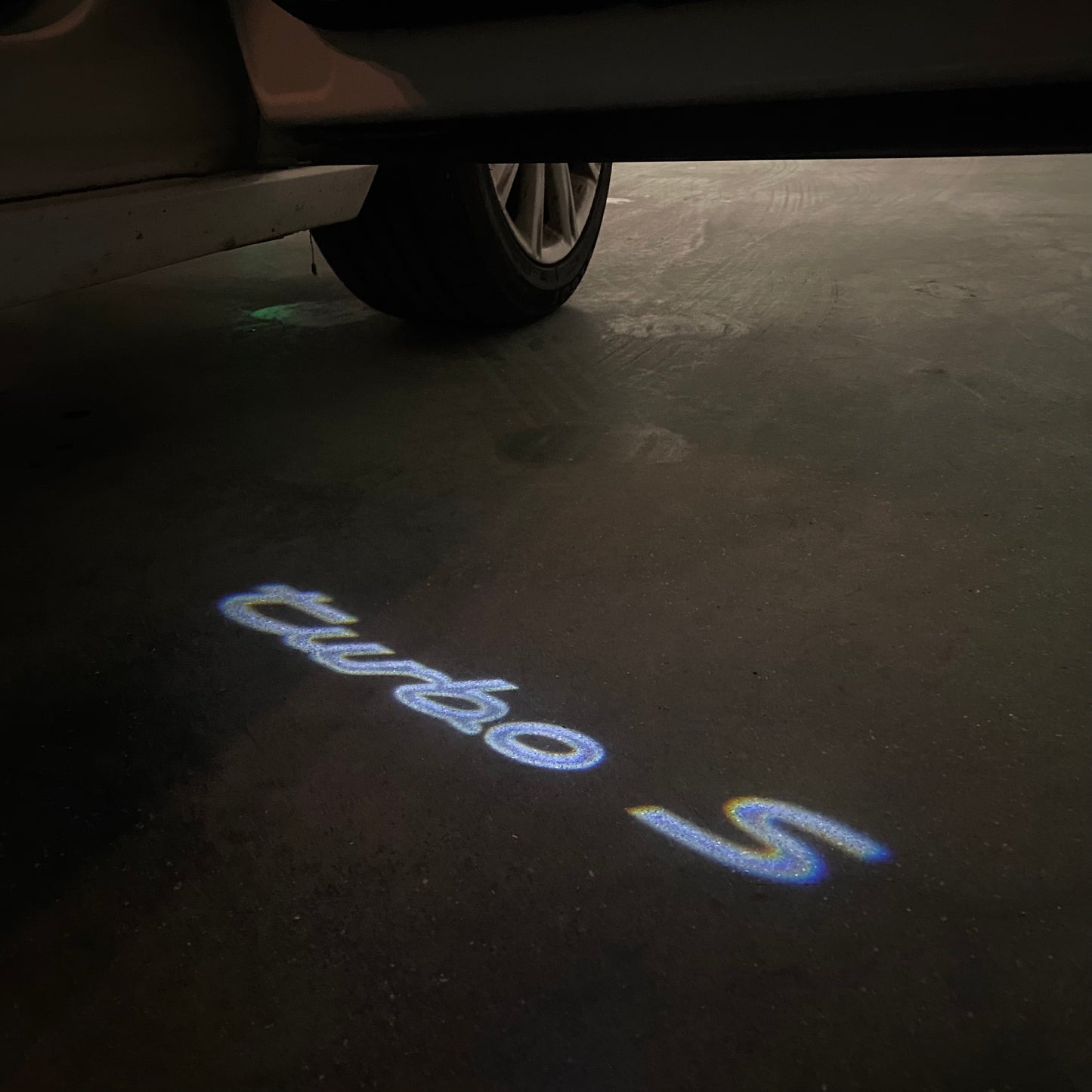 PORSCHE TURBO S LOGO PROJECTOT LIGHTS Nr.8123(quantity 1 = 2 Logo Film / 2 door lights)