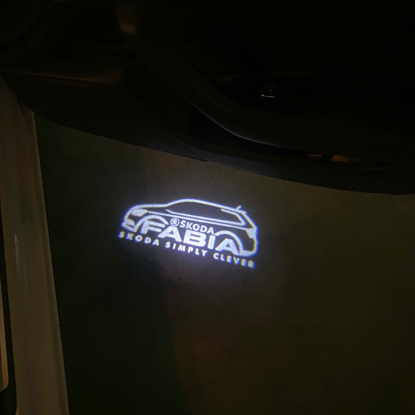 SKODA FABIA 6Y LOGO PROJECTOT LIGHTS Nr.19 (quantity 1 = 2 Logo Films /2 door lights)