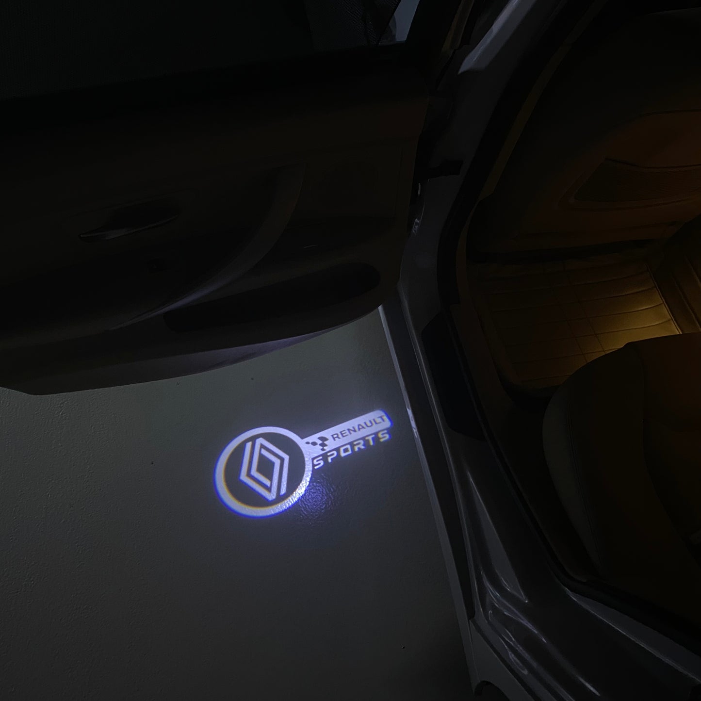RENAULT Sport LOGO PROJECROTR LIGHTS Nr.0916 (quantity 1 = 2 Logo Film & 2 door lights)