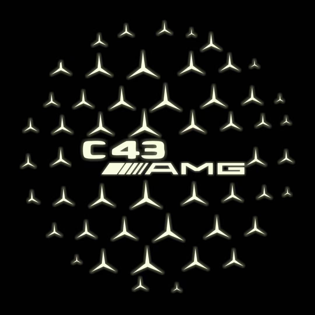 MERCEDES BENZ C43 AMG LOGO PROJECTOT LIGHTS (quantity 1 = 1 sets/2 door lights)Nr.03f06