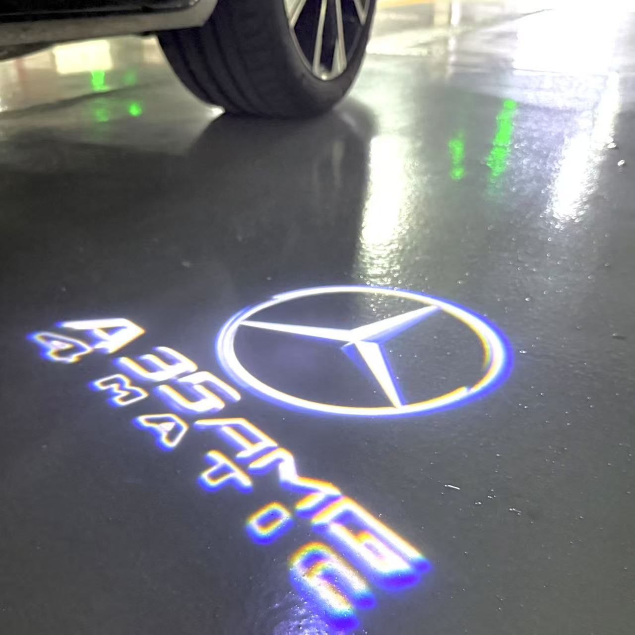 MERCEDES BENZ A35 AMG LOGO PROJECTOR LIGHTS (quantity 1 = 1 sets/2 door lights)Nr.03f025
