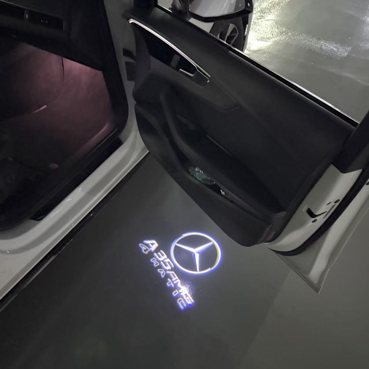 MERCEDES BENZ A35 AMG LOGO PROJECTOR LIGHTS (quantity 1 = 1 sets/2 door lights)Nr.03f025