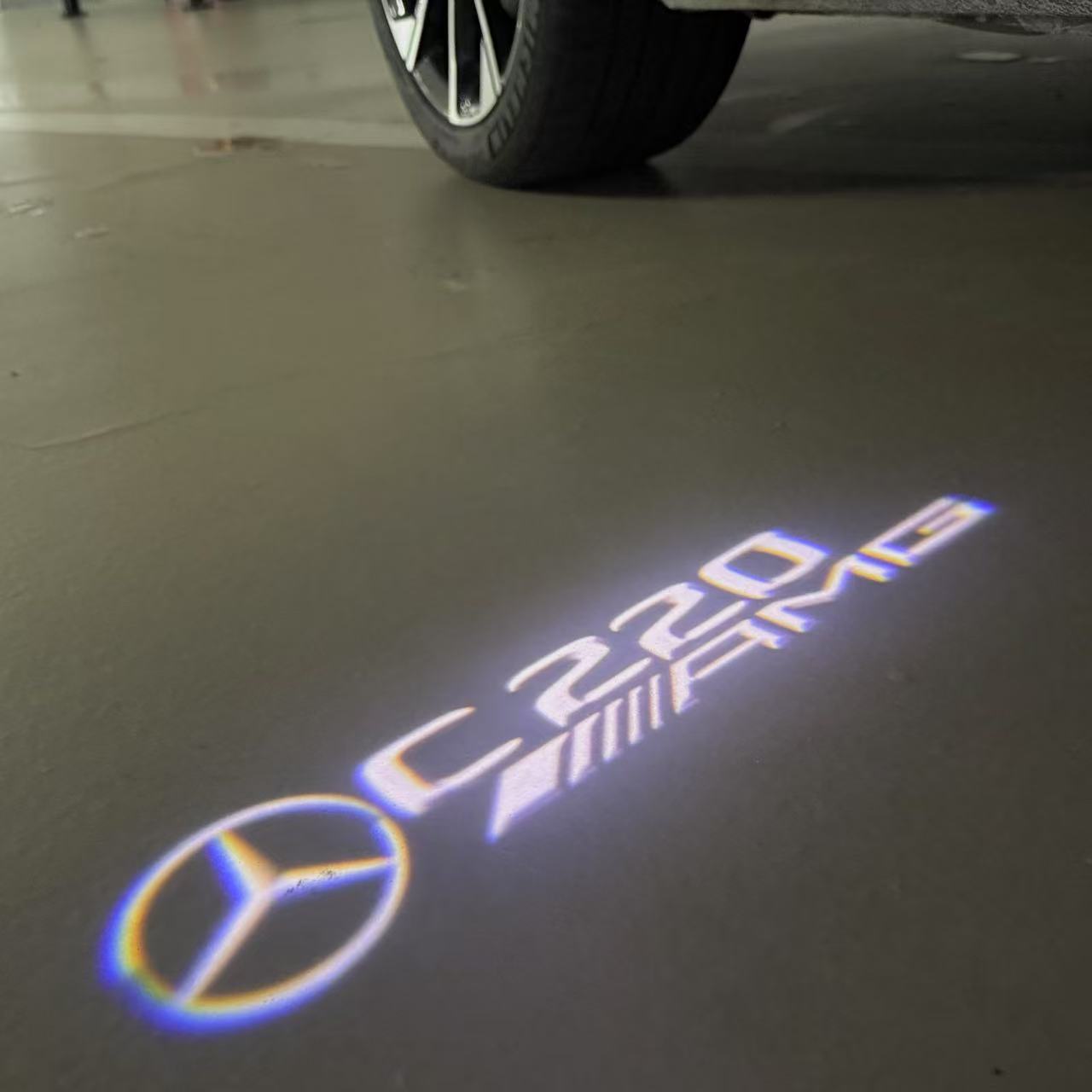 MERCEDES BENZ C 220 AMG LOGO PROJECTOT LIGHTS (quantity 1 = 1 sets/2 door lights)Nr.03f026