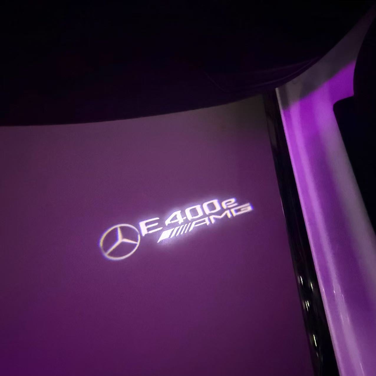 MERCEDES BENZ E 400e AMG LOGO PROJECTOT LIGHTS (quantity 1 = 1 sets/2 door lights)Nr.03f046