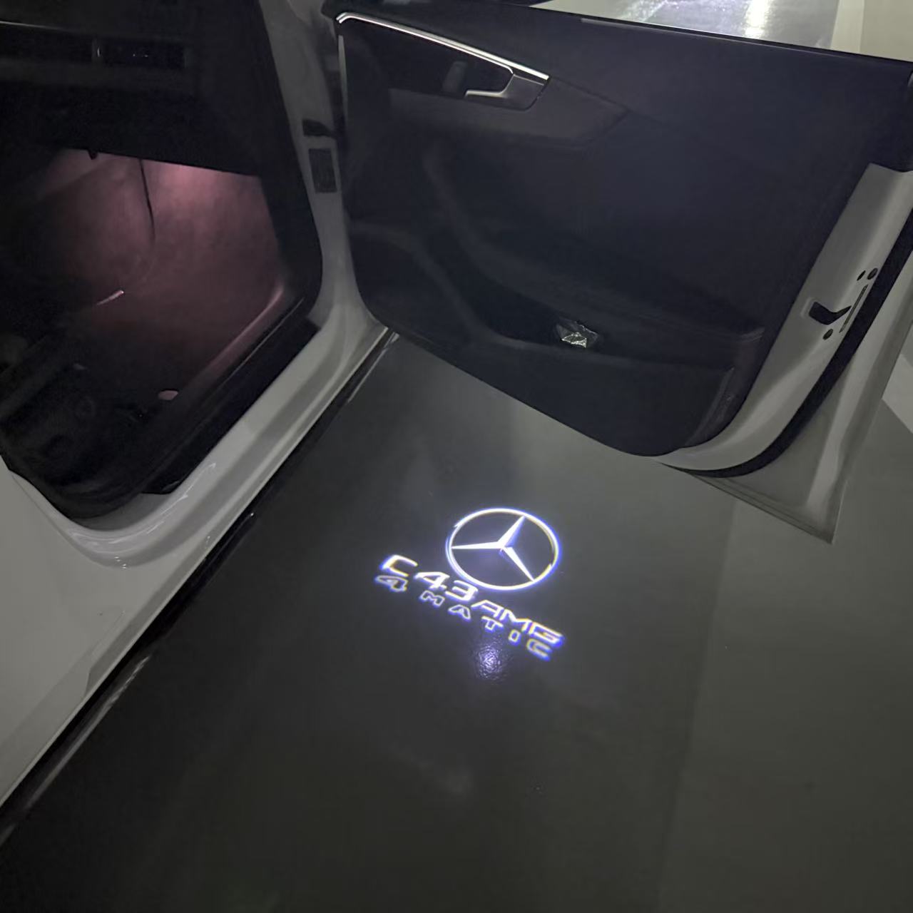 MERCEDES BENZ C43 AMG LOGO PROJECTOT LIGHTS (quantity 1 = 1 sets/2 door lights)Nr.03f03