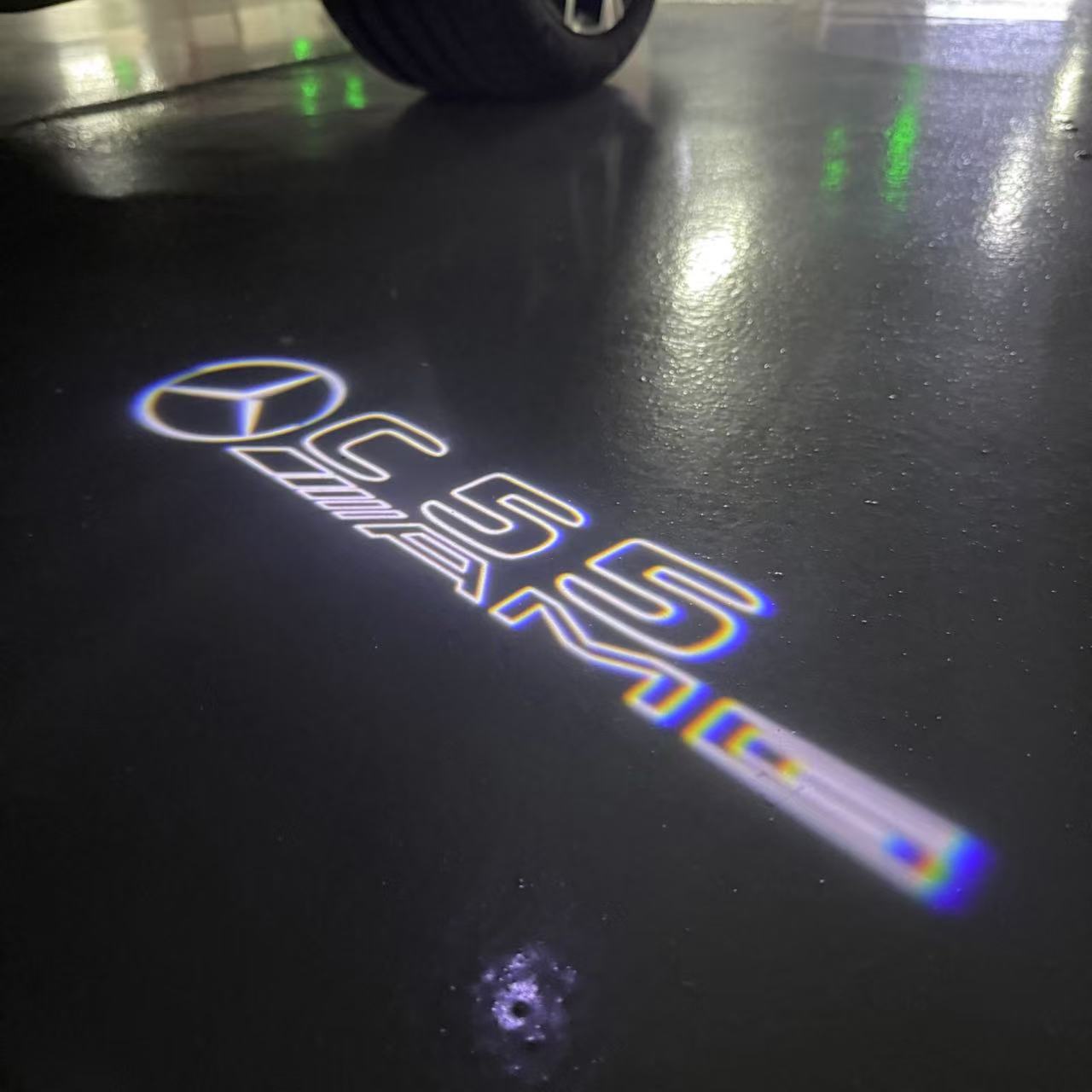 MERCEDES BENZ C55 AMG LOGO PROJECTOT LIGHTS (quantity 1 = 1 sets/2 door lights)Nr.03f09
