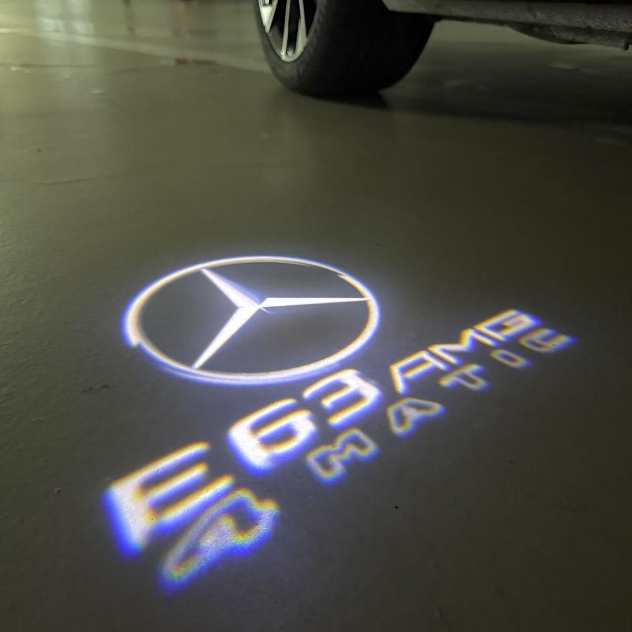MERCEDES BENZ E63 AMG LOGO PROJECTOT LIGHTS (quantity 1 = 1 sets/2 door lights)Nr.03f09