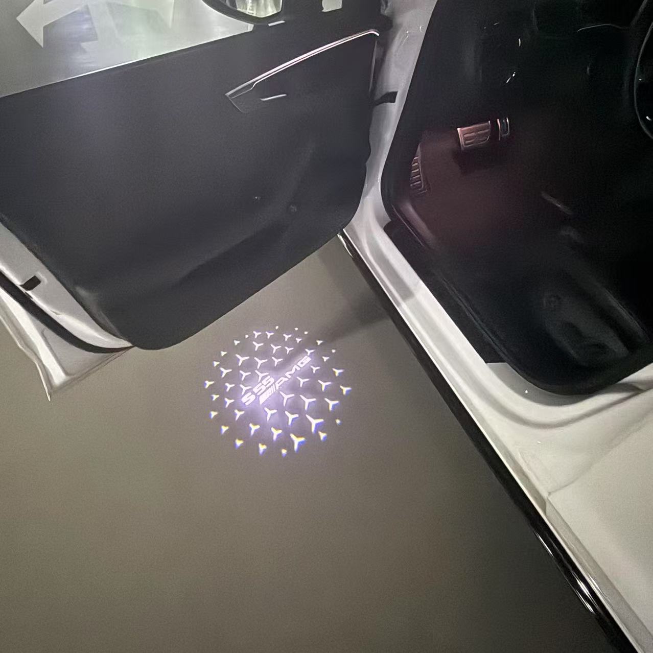 MERCEDES BENZ S 55 AMG LOGO PROJECTOR LIGHTS (quantity 1 = 1 sets/2 door lights)Nr.03f06