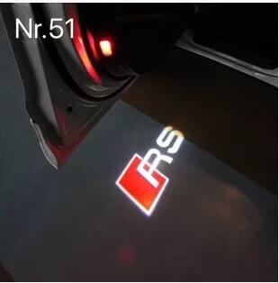 AUDI RS LOGO PROJECTOT LIGHTS Nr.51 (quantity 1 = 2 Logo Films /2 door lights)