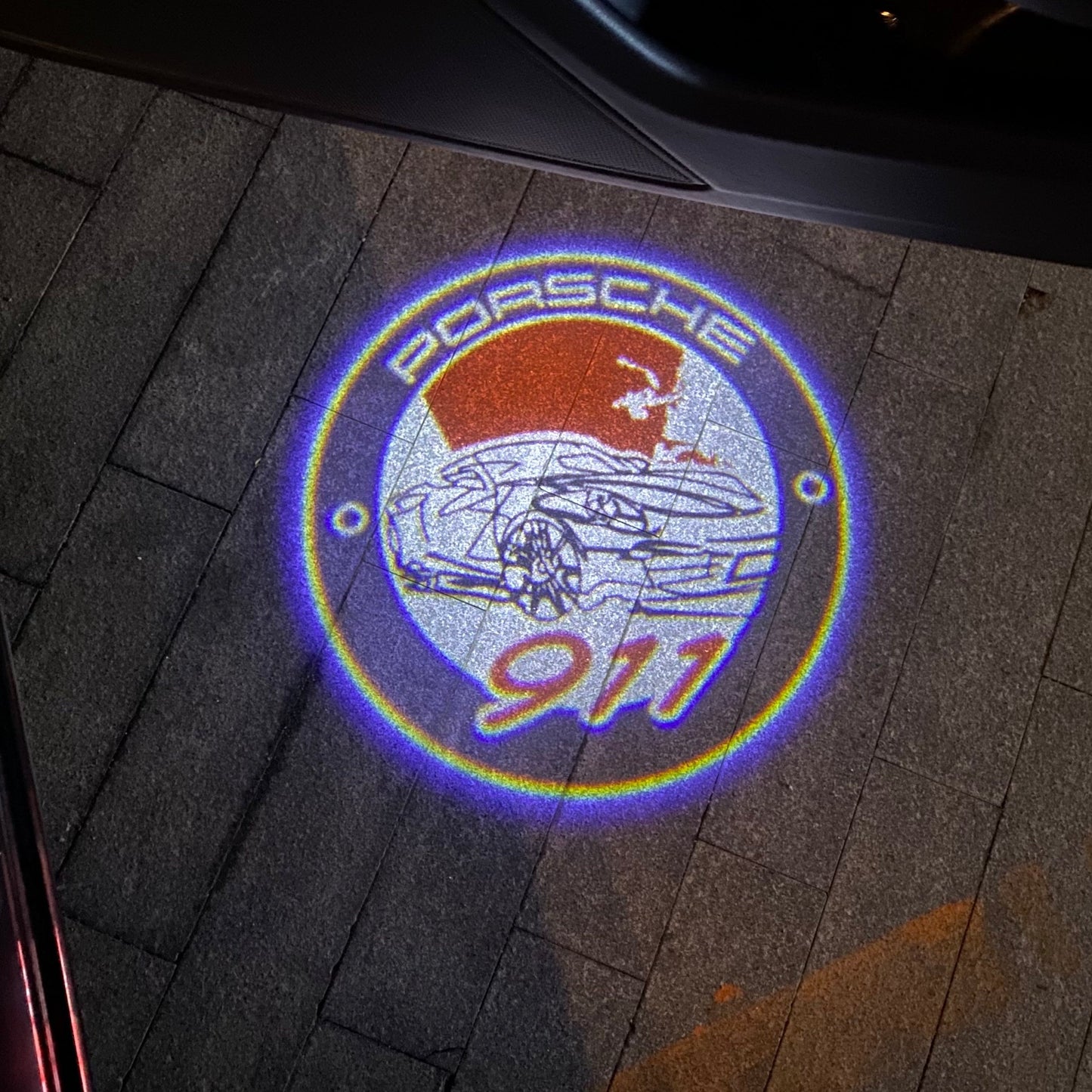 PORSCHE 911 LOGO PROJECTOT LIGHTS Nr.47 (quantity 1 = 2 Logo Film / 2 door lights)