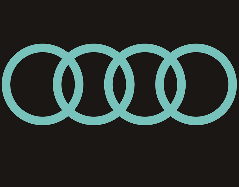 AUDI 4 RINGS LOGO PROJECTOT LIGHTS Nr.08 (quantity 1 = 2 Logo Films /2 door lights)