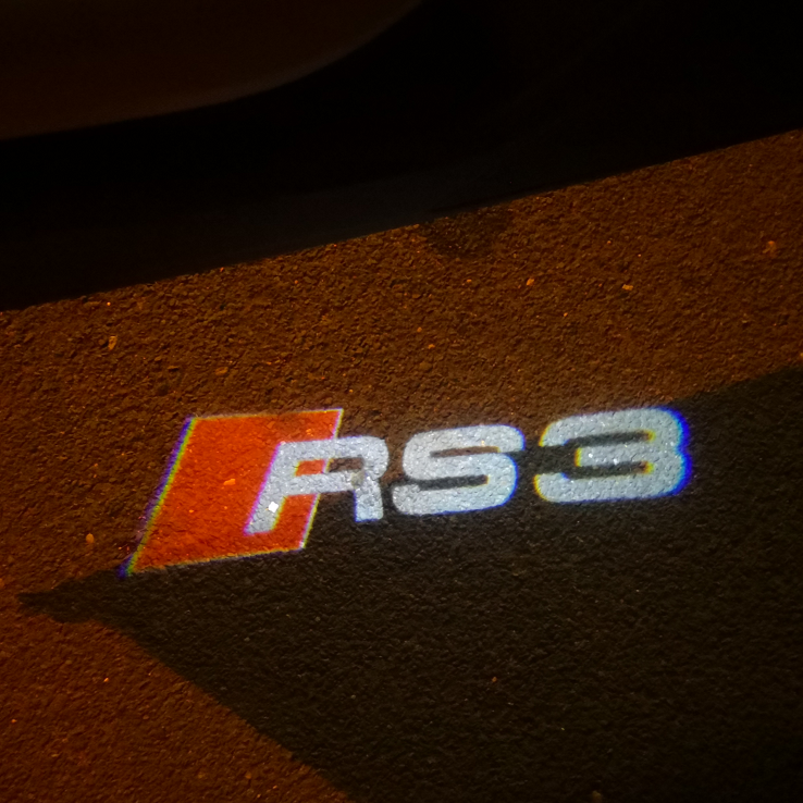 AUDI RS3 LOGO PROJECTOT LIGHTS Nr.52 (quantity 1 = 2 Logo Films /2 door lights)