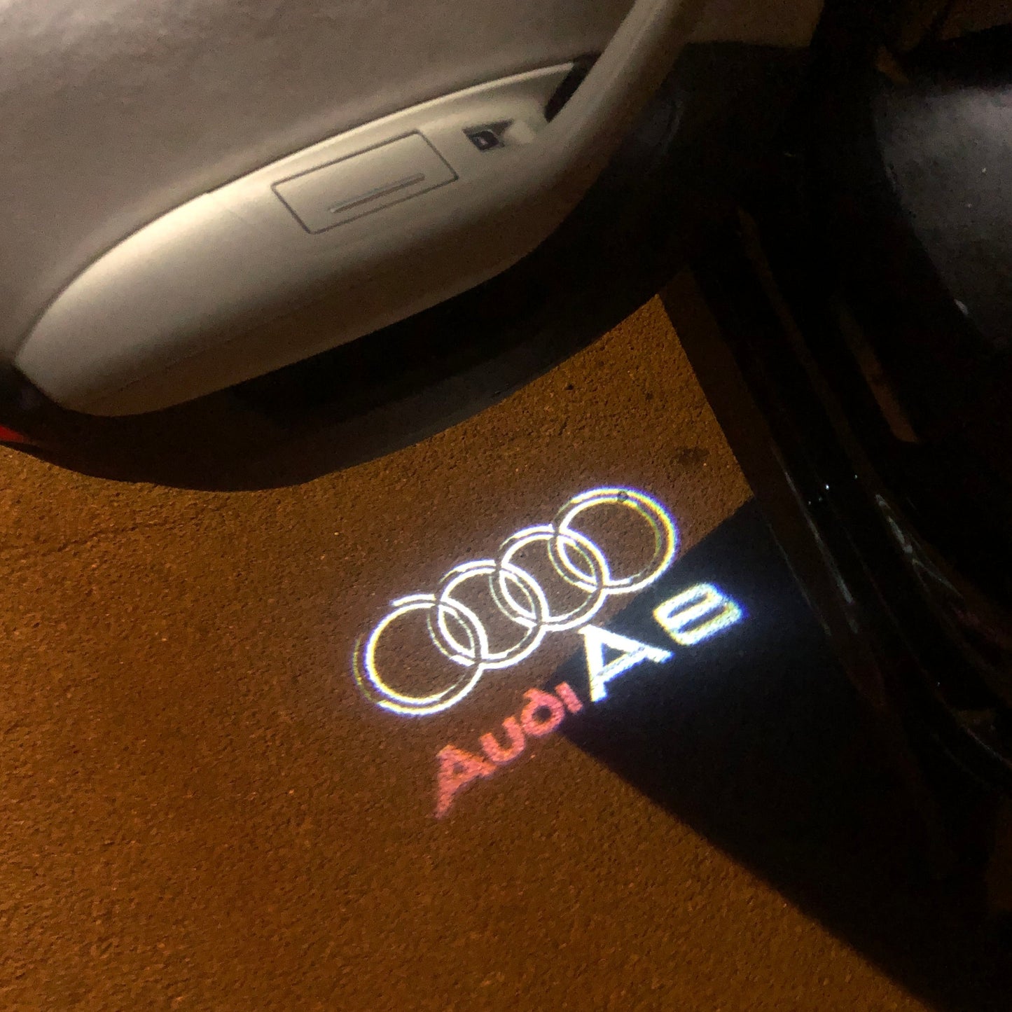 AUDI A8 LOGO PROJECTOT LIGHTS Nr.46 (quantity 1 = 2 Logo Films /2 door lights)