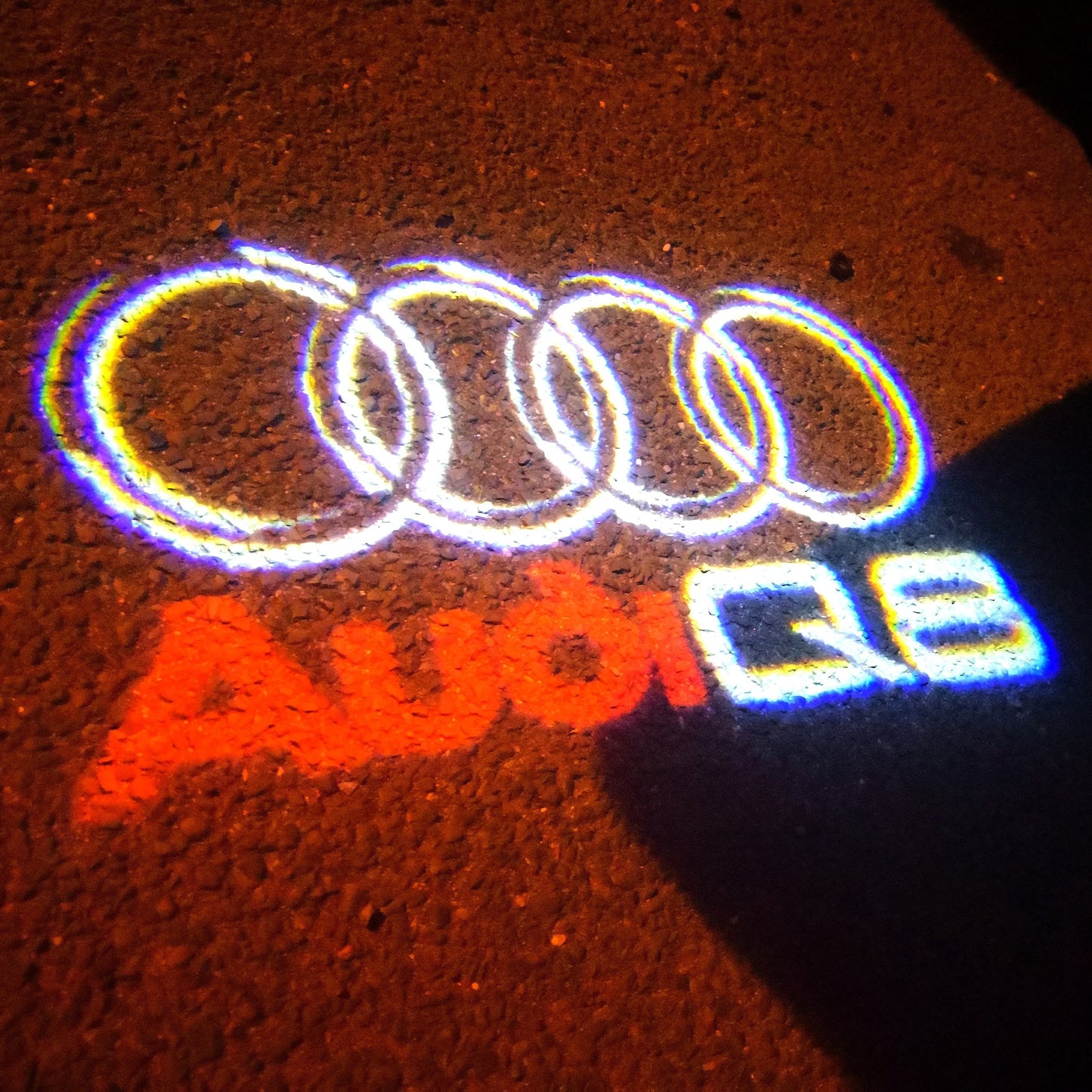 AUDI Q8 LOGO PROJECTOT LIGHTS Nr.50 (quantity 1 = 2 Logo Films /2 door lights)