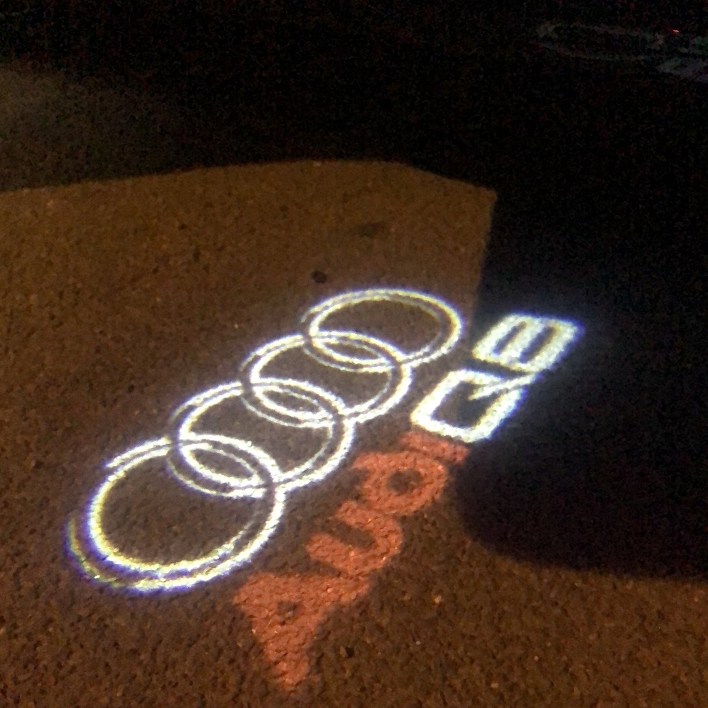 AUDI Q8 LOGO PROJECTOT LIGHTS Nr.50 (quantity 1 = 2 Logo Films /2 door lights)