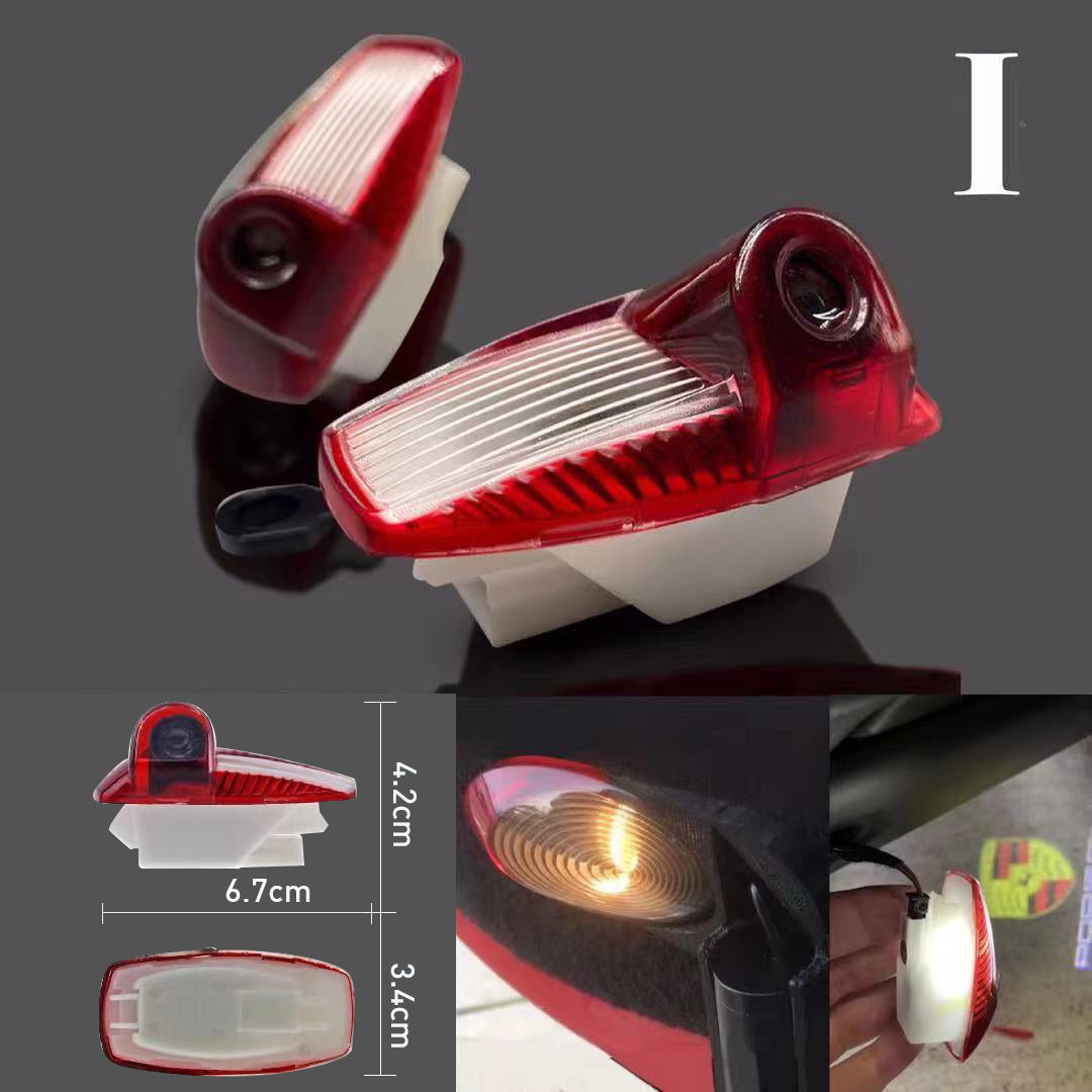 PORSCHE Panamera LOGO PROJECTOT LIGHTS Nr.04 (quantity 1 = 2 Logo Film / 2 door lights)