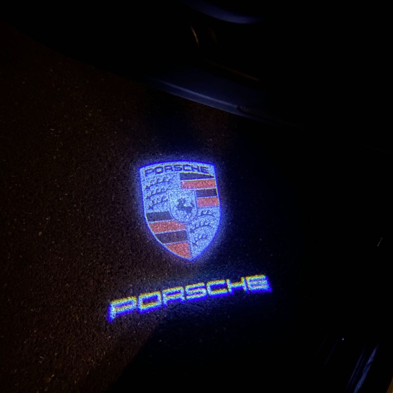 PORSCHE Original LOGO PROJECTOT LIGHTS Nr.8036 (quantity 1 = 2 Logo Film / 2 door lights)