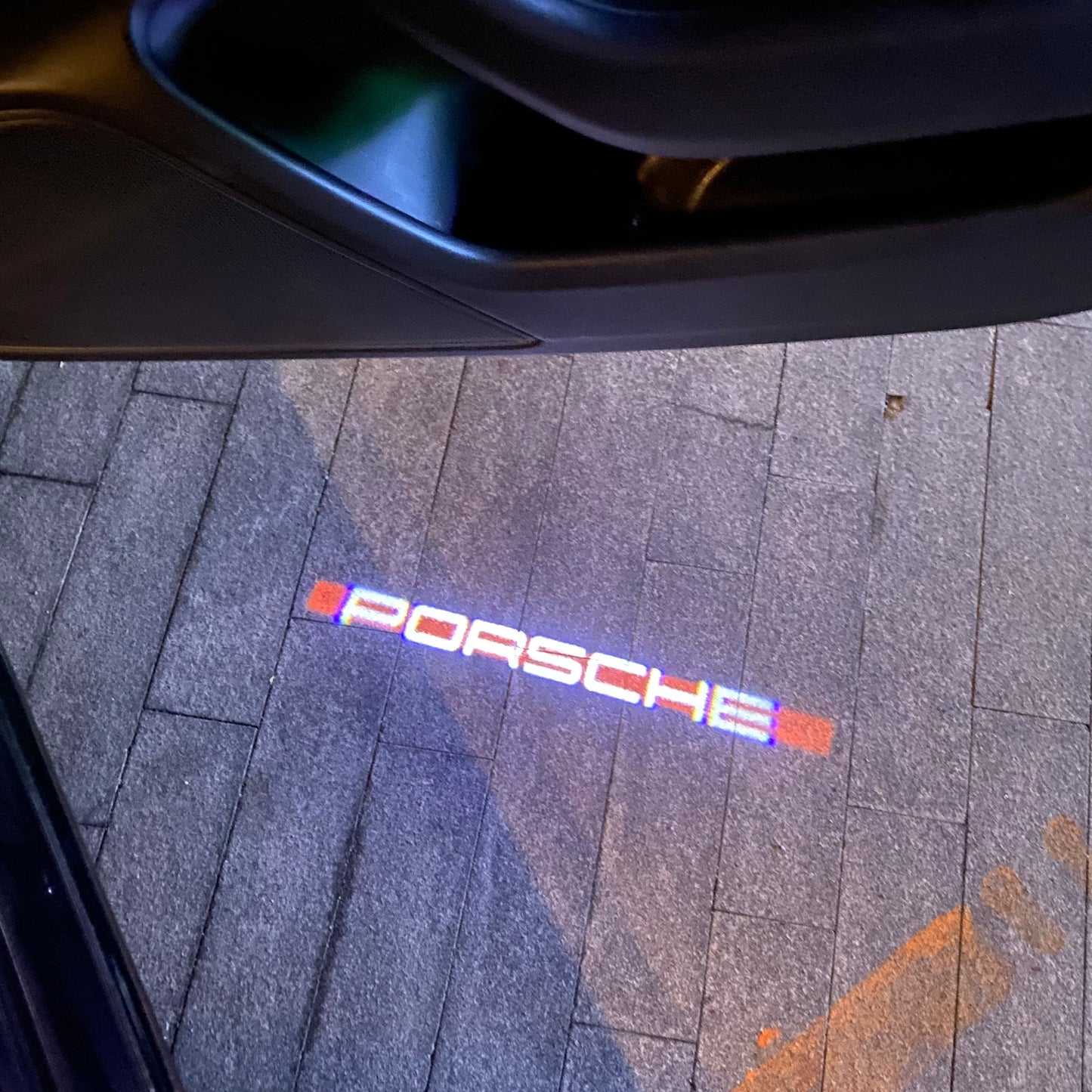 PORSCHE Original LOGO PROJECTOT LIGHTS Nr.74 (quantity 1 = 2 Logo Film / 2 door lights)