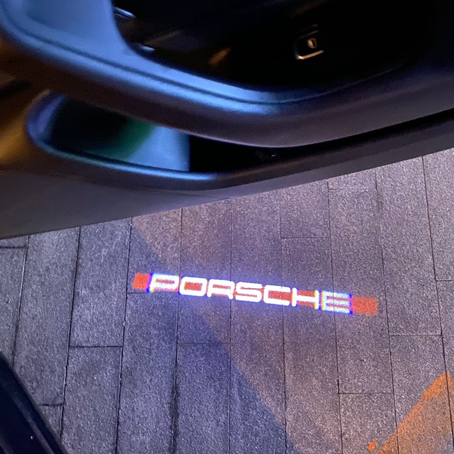 PORSCHE Original LOGO PROJECTOT LIGHTS Nr.74 (quantity 1 = 2 Logo Film / 2 door lights)