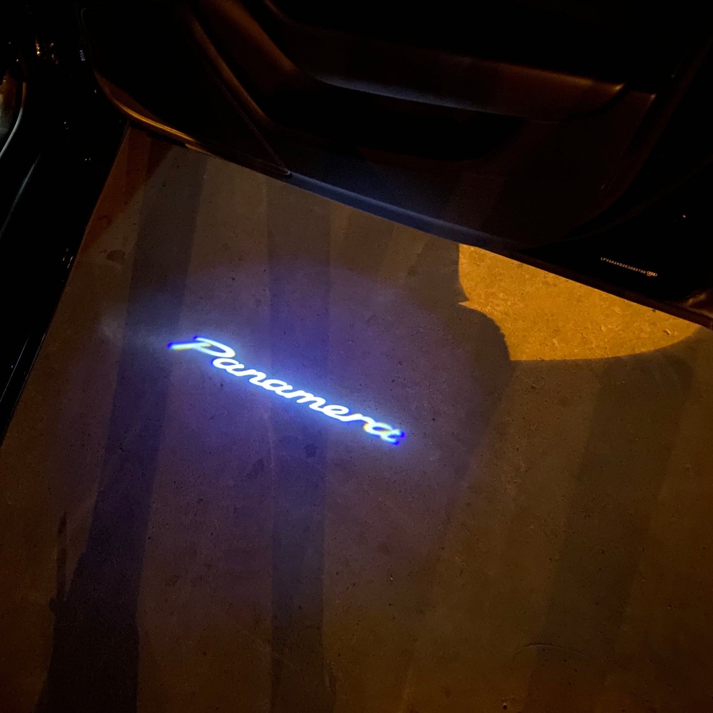 PORSCHE Panamera LOGO PROJECTOT LIGHTS Nr.35 (quantity 1 = 2 Logo Film / 2 door lights)