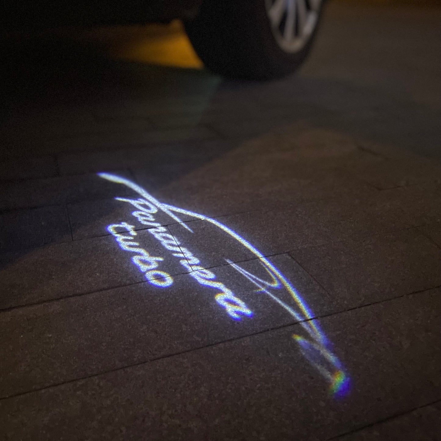 PORSCHE Panamera LOGO PROJECTOT LIGHTS Nr.84 (quantity 1 = 2 Logo Film / 2 door lights)
