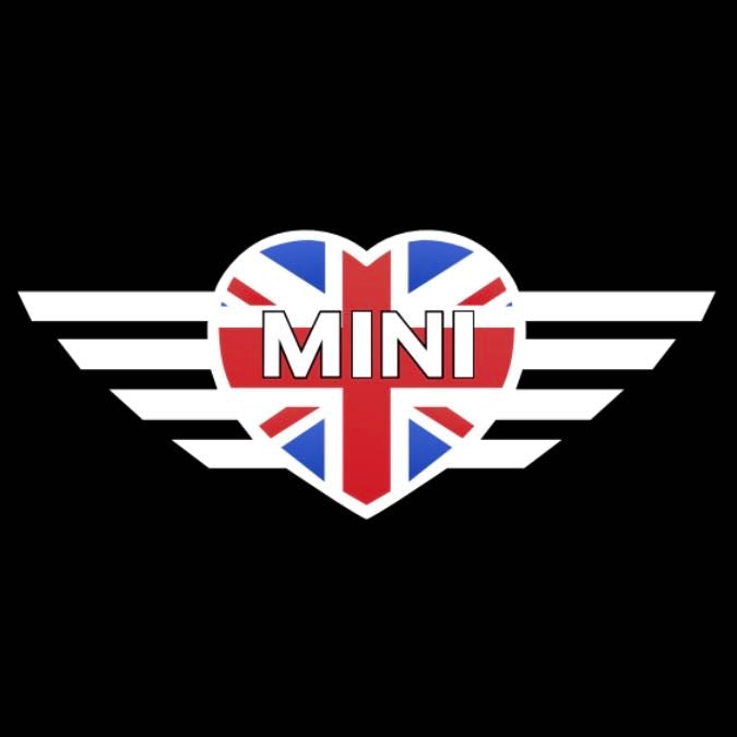 MINI BRITISH NATIONAL FLAG WITH MINI LOGO PROJECROTR LIGHTS Nr.10 (quantity 1 = 2 Logo Film / 2 door lights)