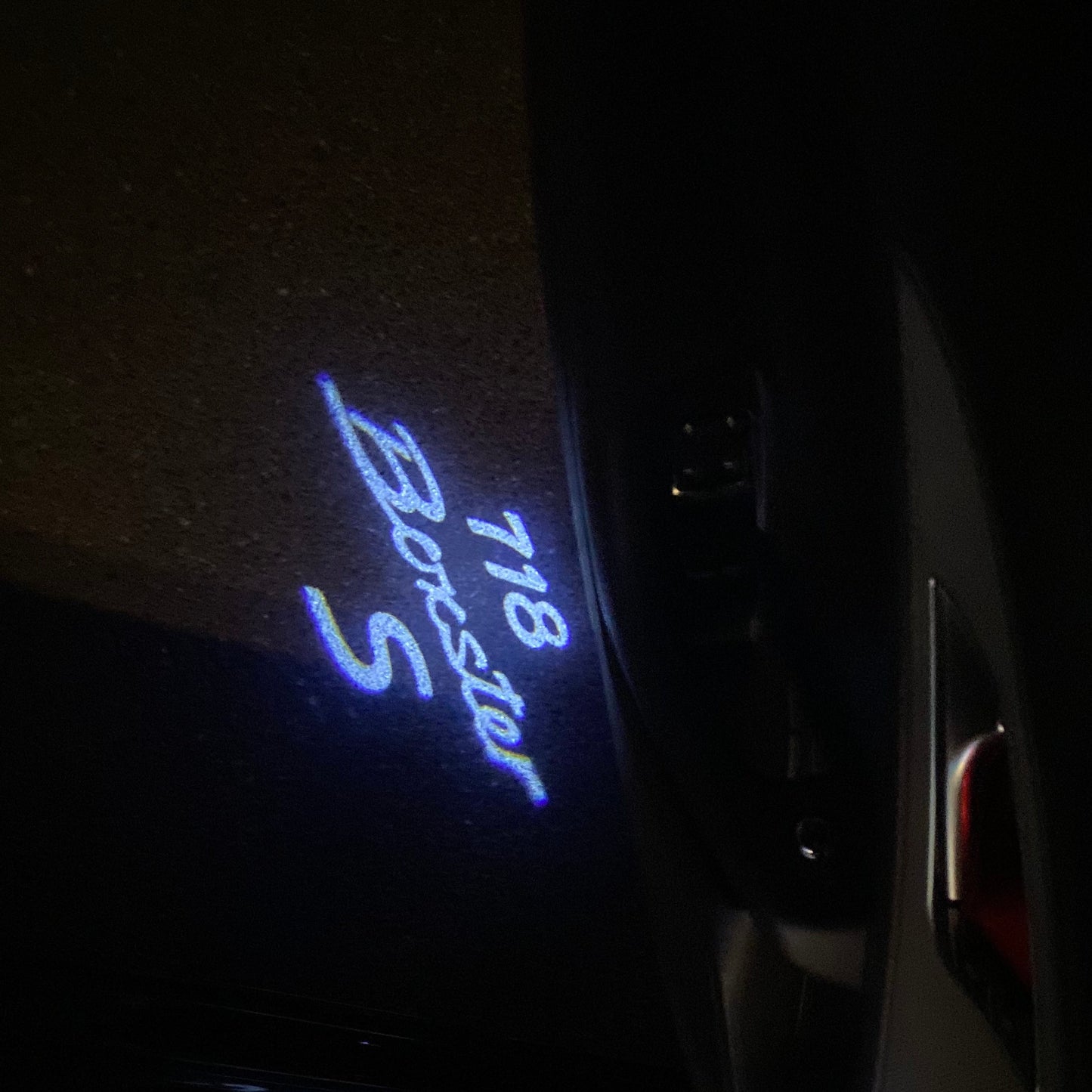 PORSCHE BOXSTER S LOGO PROJECTOT LIGHTS Nr.8019 (quantity 1 = 2 Logo Film / 2 door lights)