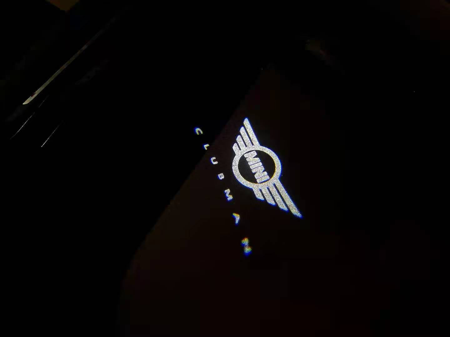 MINI CLUBMAN LOGO PROJECROTR LIGHTS Nr.137 (quantity 1 = 2 Logo Film / 2 door lights)