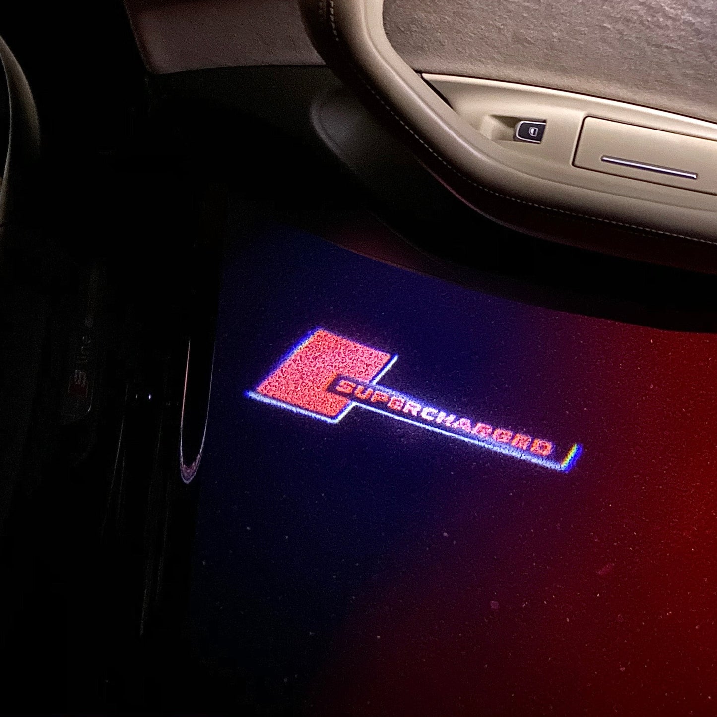 JAGUAR SUPERCHARGED LOGO PROJECROTR LIGHTS Nr.81 (quantity 1 = 1 sets/2 door lights)