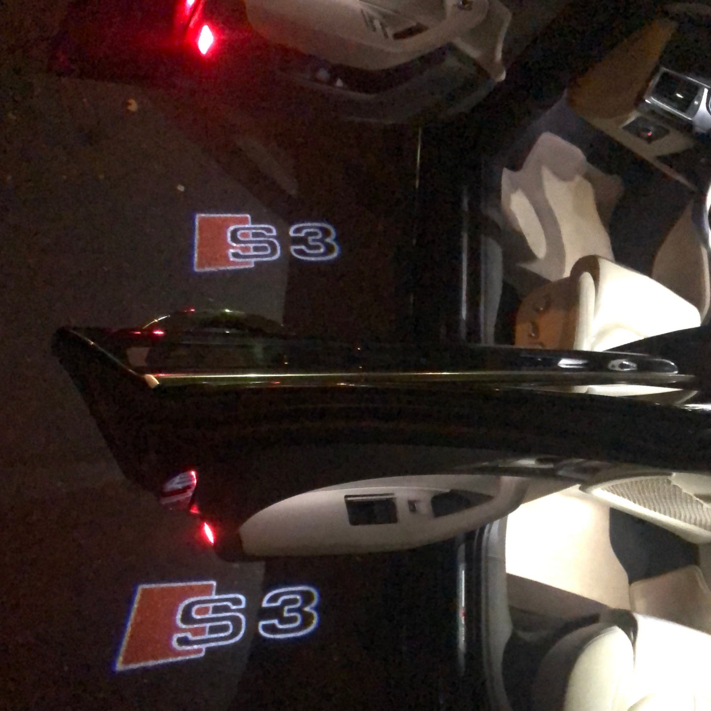 AUDI S3 LOGO PROJECTOT LIGHTS Nr.19 (quantity 1 = 2 Logo Films /2 door lights)