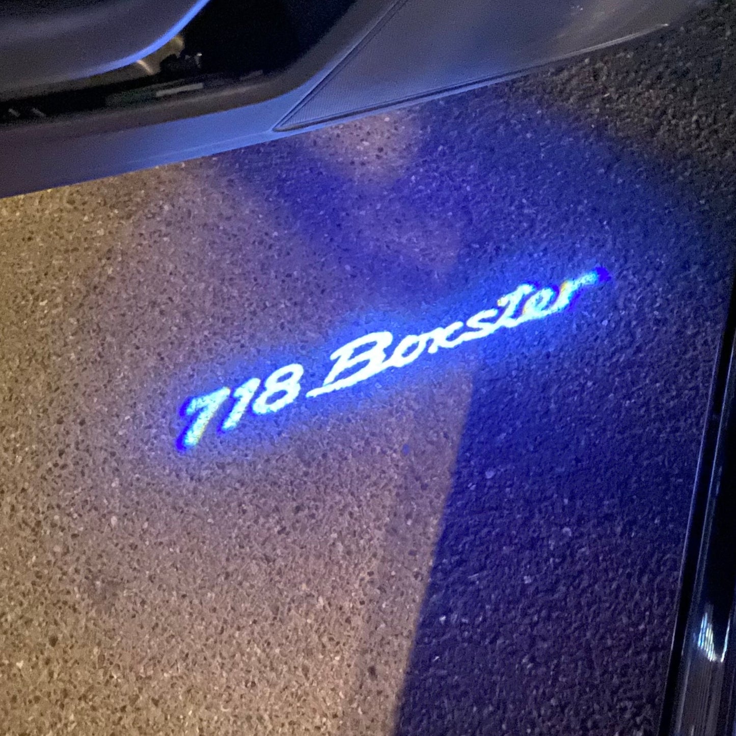 PORSCHE 718 BOXSTER LOGO PROJECTOT LIGHTS Nr.58 (quantity 1 = 2 Logo Film / 2 door lights)