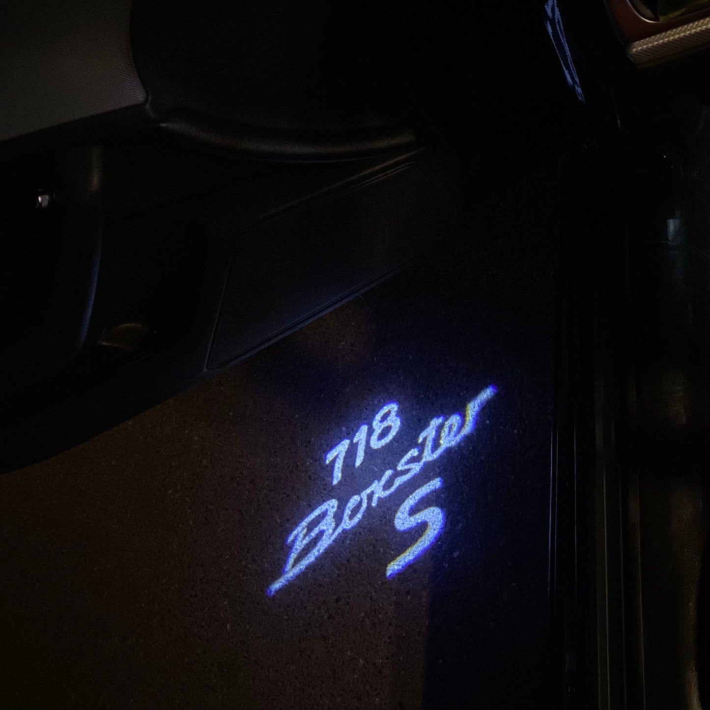 PORSCHE BOXSTER S LOGO PROJECTOT LIGHTS Nr.8019 (quantity 1 = 2 Logo Film / 2 door lights)
