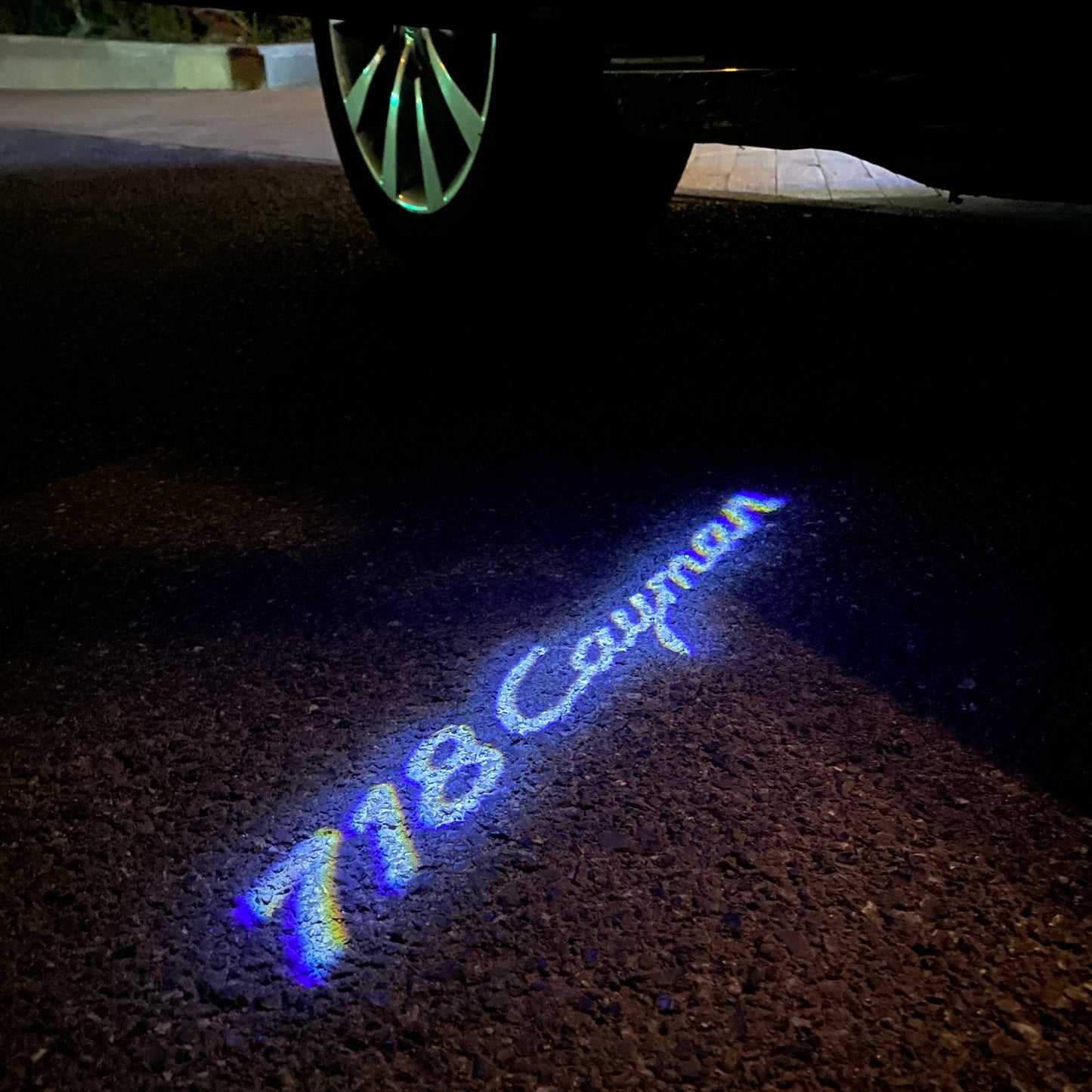 PORSCHE Cayman LOGO PROJECTOT LIGHTS Nr.8010 (quantity 1 = 2 Logo Film / 2 door lights)