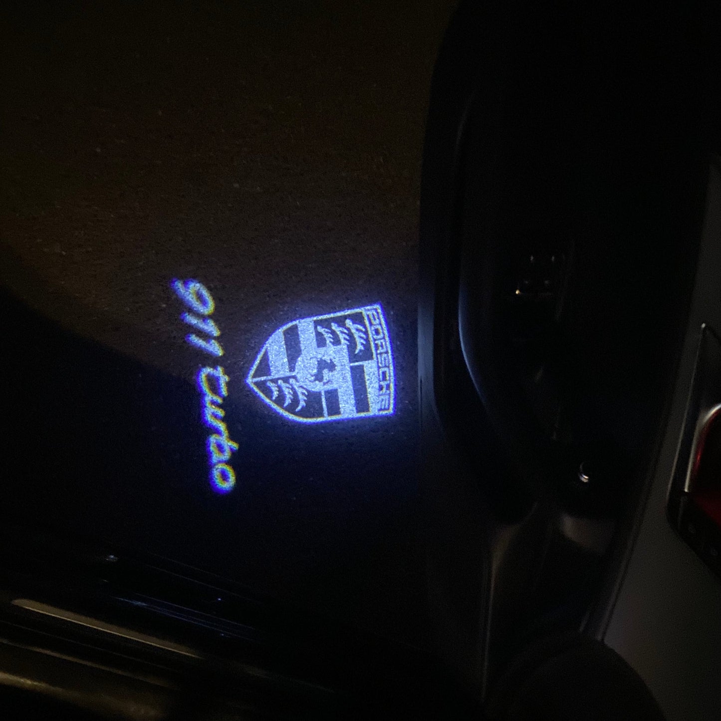 PORSCHE 911 LOGO PROJECTOT LIGHTS Nr.81 (quantity 1 = 2 Logo Film / 2 door lights)