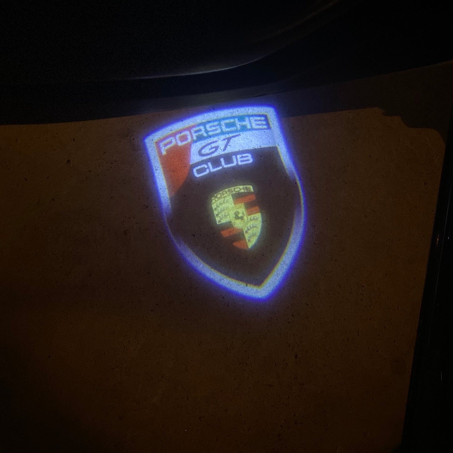 PORSCHE GT LOGO PROJECTOT LIGHTS Nr.8100 (quantity 1 = 2 Logo Film / 2 door lights)