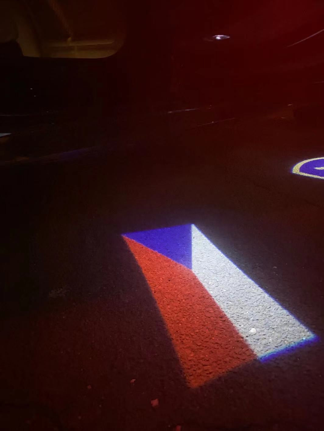Czech Republic Česká republika National Flag logo door lights (quantity 1 = 1 sets / 2 logo film / Can replace of lights other logos )