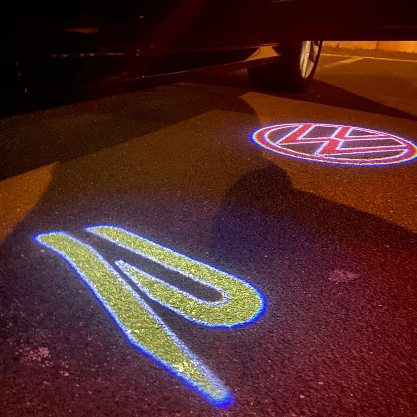 Volkswagen Door lights R Logo Nr. 154 ( quantity 1 = 2 logo film / 2 door lights)