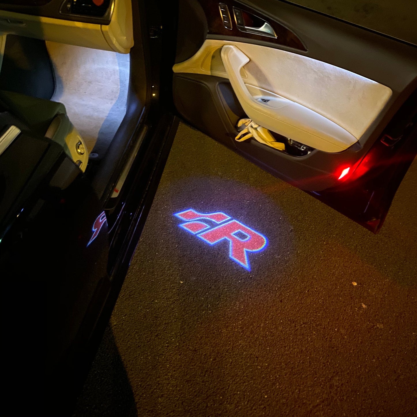 Volkswagen Door lights R Logo Nr. 146 ( quantity 1 = 2 logo film / 2 door lights)