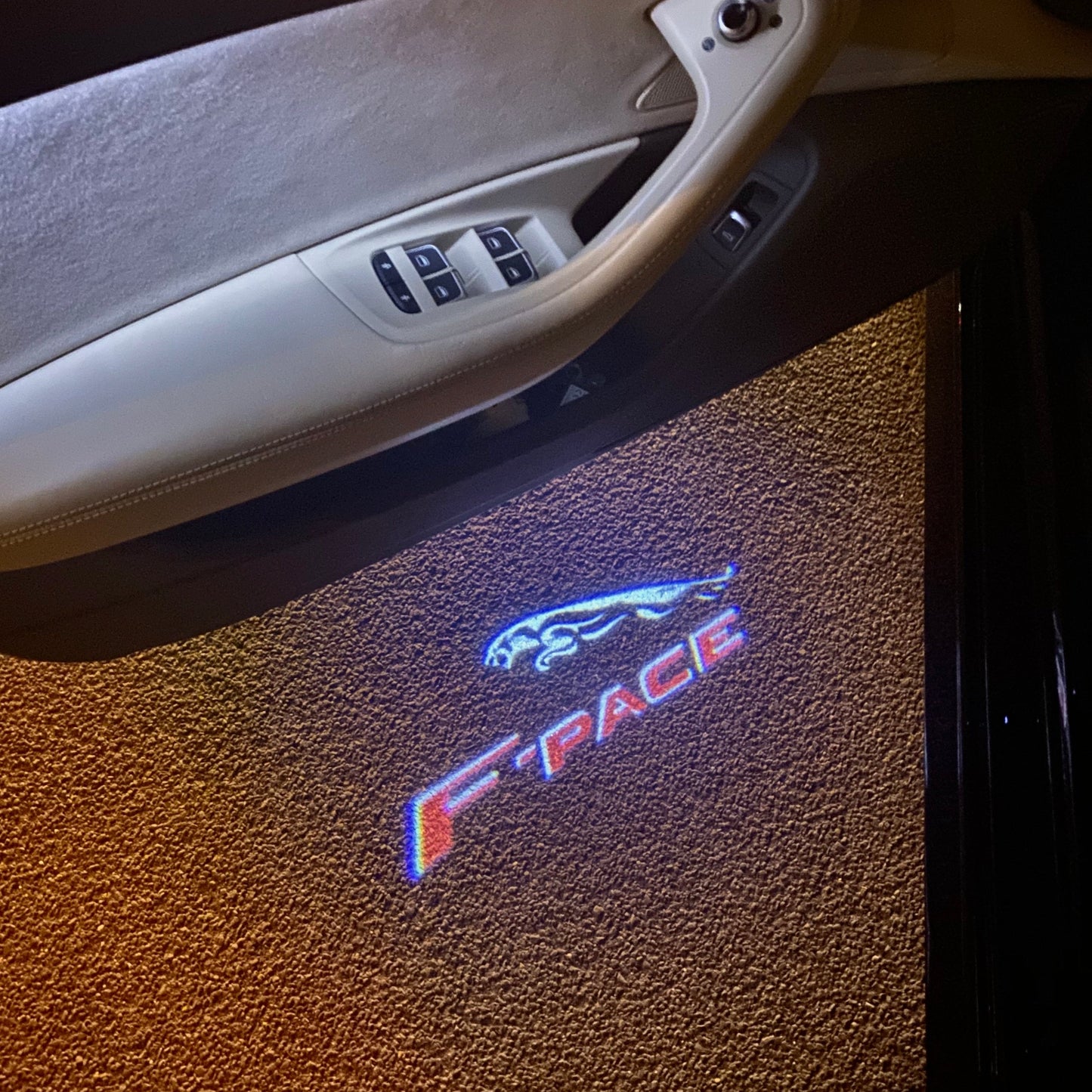 JAGUAR F PACE LOGO PROJECROTR LIGHTS Nr.128 (quantity 1 = 1 sets/2 door lights)